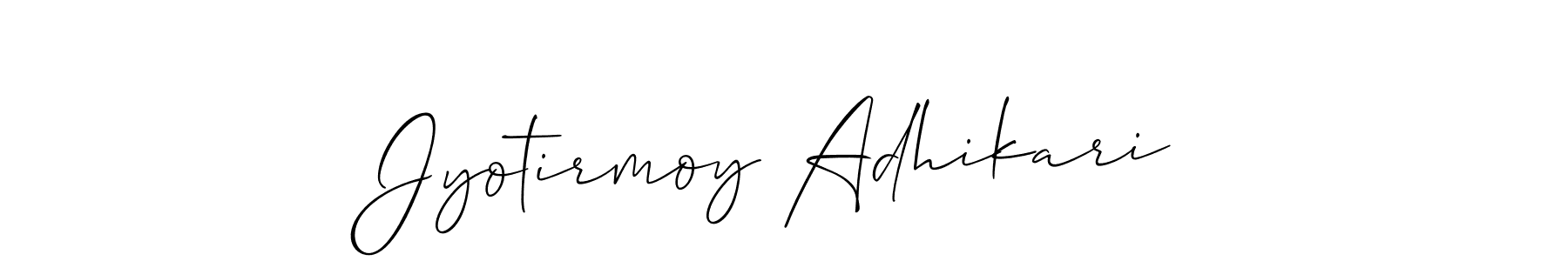 Similarly Allison_Script is the best handwritten signature design. Signature creator online .You can use it as an online autograph creator for name Jyotirmoy Adhikari. Jyotirmoy Adhikari signature style 2 images and pictures png