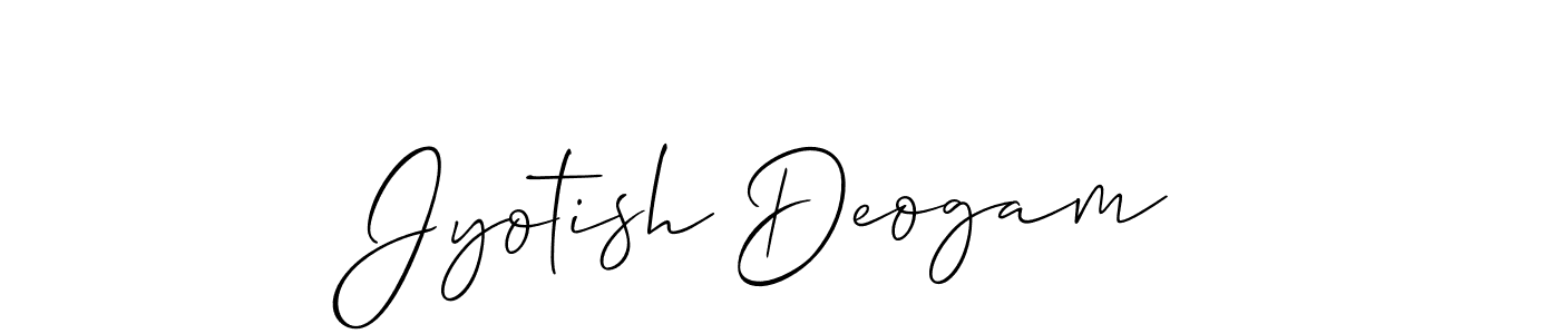 Make a beautiful signature design for name Jyotish Deogam. With this signature (Allison_Script) style, you can create a handwritten signature for free. Jyotish Deogam signature style 2 images and pictures png