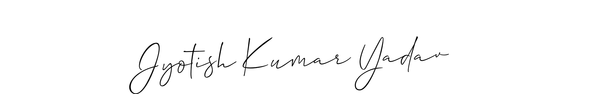 Make a beautiful signature design for name Jyotish Kumar Yadav. With this signature (Allison_Script) style, you can create a handwritten signature for free. Jyotish Kumar Yadav signature style 2 images and pictures png