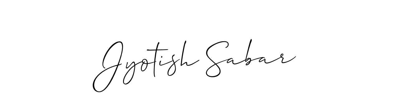 How to make Jyotish Sabar name signature. Use Allison_Script style for creating short signs online. This is the latest handwritten sign. Jyotish Sabar signature style 2 images and pictures png