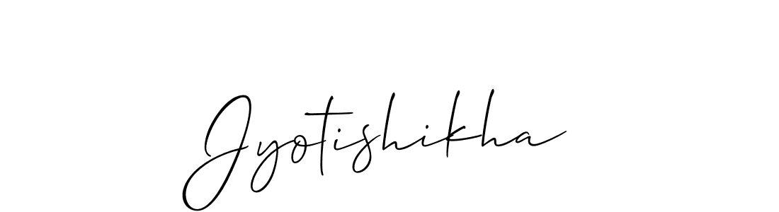 Design your own signature with our free online signature maker. With this signature software, you can create a handwritten (Allison_Script) signature for name Jyotishikha. Jyotishikha signature style 2 images and pictures png