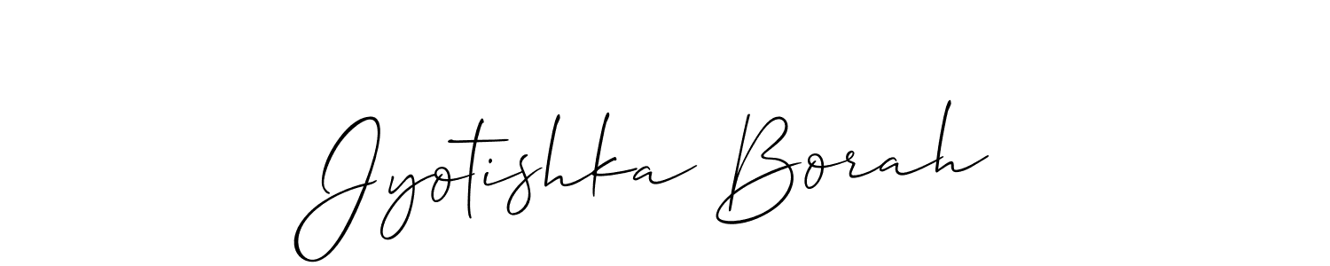 It looks lik you need a new signature style for name Jyotishka Borah. Design unique handwritten (Allison_Script) signature with our free signature maker in just a few clicks. Jyotishka Borah signature style 2 images and pictures png