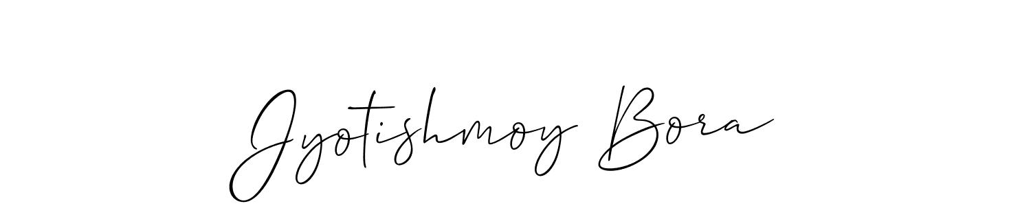 Create a beautiful signature design for name Jyotishmoy Bora. With this signature (Allison_Script) fonts, you can make a handwritten signature for free. Jyotishmoy Bora signature style 2 images and pictures png