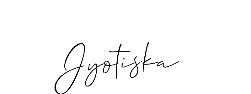 Make a beautiful signature design for name Jyotiska. With this signature (Allison_Script) style, you can create a handwritten signature for free. Jyotiska signature style 2 images and pictures png