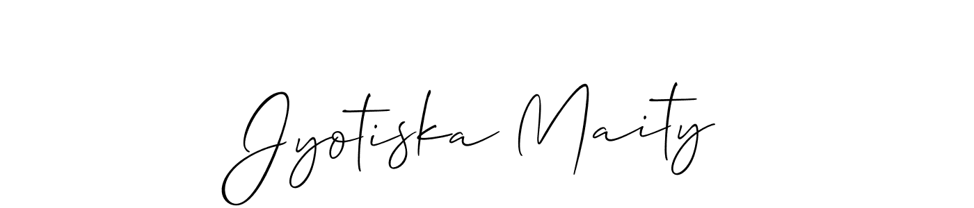 Make a beautiful signature design for name Jyotiska Maity. With this signature (Allison_Script) style, you can create a handwritten signature for free. Jyotiska Maity signature style 2 images and pictures png