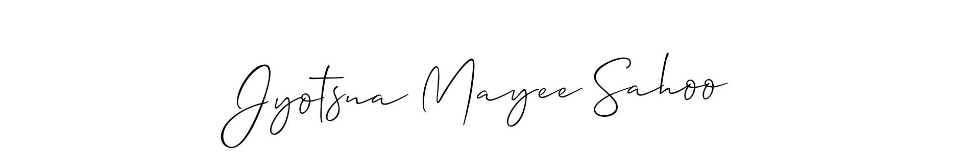 Also You can easily find your signature by using the search form. We will create Jyotsna Mayee Sahoo name handwritten signature images for you free of cost using Allison_Script sign style. Jyotsna Mayee Sahoo signature style 2 images and pictures png