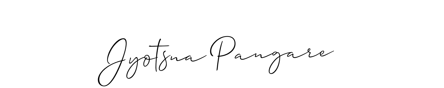 Create a beautiful signature design for name Jyotsna Pangare. With this signature (Allison_Script) fonts, you can make a handwritten signature for free. Jyotsna Pangare signature style 2 images and pictures png