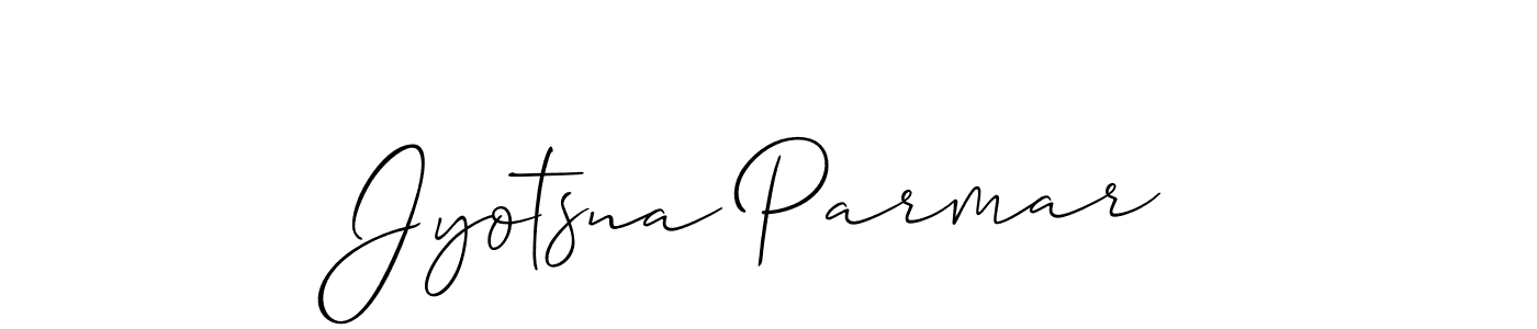 Also we have Jyotsna Parmar name is the best signature style. Create professional handwritten signature collection using Allison_Script autograph style. Jyotsna Parmar signature style 2 images and pictures png