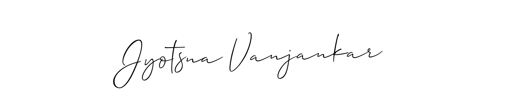 Make a beautiful signature design for name Jyotsna Vanjankar. With this signature (Allison_Script) style, you can create a handwritten signature for free. Jyotsna Vanjankar signature style 2 images and pictures png