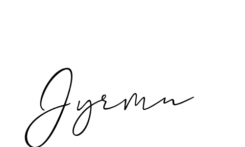 It looks lik you need a new signature style for name Jyrmn. Design unique handwritten (Allison_Script) signature with our free signature maker in just a few clicks. Jyrmn signature style 2 images and pictures png