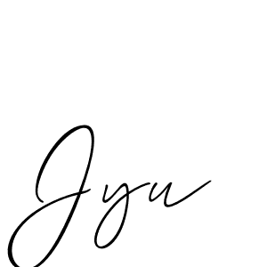 if you are searching for the best signature style for your name Jyu. so please give up your signature search. here we have designed multiple signature styles  using Allison_Script. Jyu signature style 2 images and pictures png