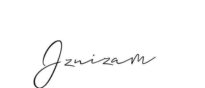 The best way (Allison_Script) to make a short signature is to pick only two or three words in your name. The name Jznizam include a total of six letters. For converting this name. Jznizam signature style 2 images and pictures png