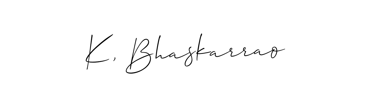 Use a signature maker to create a handwritten signature online. With this signature software, you can design (Allison_Script) your own signature for name K, Bhaskarrao. K, Bhaskarrao signature style 2 images and pictures png