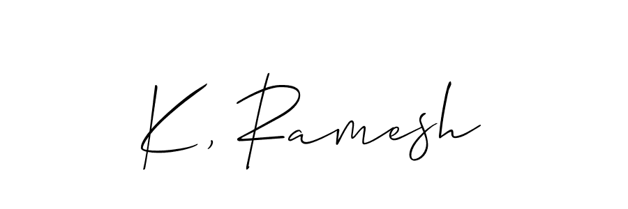 How to make K, Ramesh name signature. Use Allison_Script style for creating short signs online. This is the latest handwritten sign. K, Ramesh signature style 2 images and pictures png