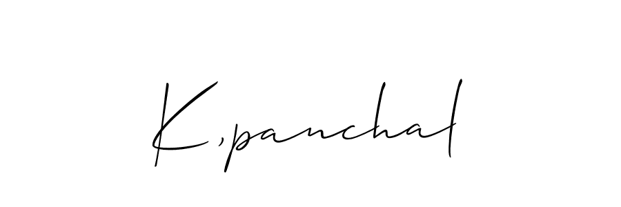 Make a beautiful signature design for name K,panchal. With this signature (Allison_Script) style, you can create a handwritten signature for free. K,panchal signature style 2 images and pictures png