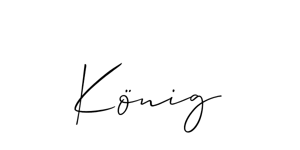 Create a beautiful signature design for name König. With this signature (Allison_Script) fonts, you can make a handwritten signature for free. König signature style 2 images and pictures png