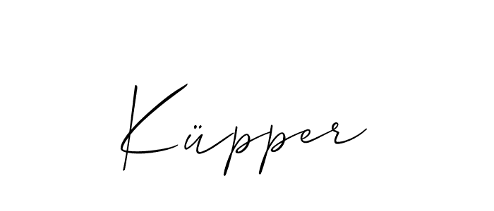 How to make Küpper name signature. Use Allison_Script style for creating short signs online. This is the latest handwritten sign. Küpper signature style 2 images and pictures png