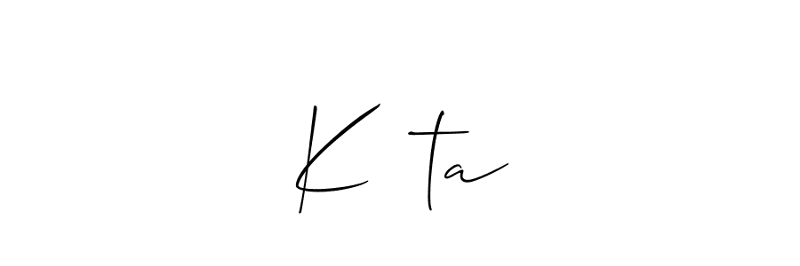 Similarly Allison_Script is the best handwritten signature design. Signature creator online .You can use it as an online autograph creator for name K❤️ta. K❤️ta signature style 2 images and pictures png