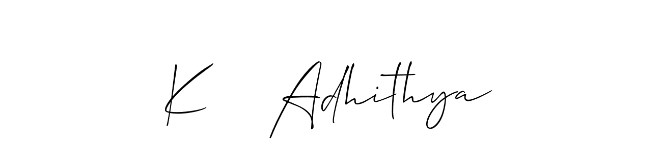 It looks lik you need a new signature style for name K    Adhithya. Design unique handwritten (Allison_Script) signature with our free signature maker in just a few clicks. K    Adhithya signature style 2 images and pictures png