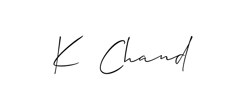 How to make K  Chand name signature. Use Allison_Script style for creating short signs online. This is the latest handwritten sign. K  Chand signature style 2 images and pictures png