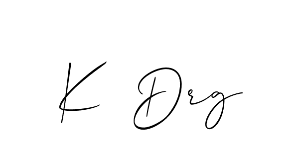 Also You can easily find your signature by using the search form. We will create K  Drg name handwritten signature images for you free of cost using Allison_Script sign style. K  Drg signature style 2 images and pictures png