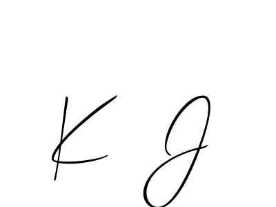 Make a beautiful signature design for name K  J. Use this online signature maker to create a handwritten signature for free. K  J signature style 2 images and pictures png