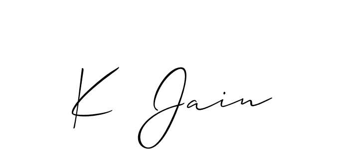 You should practise on your own different ways (Allison_Script) to write your name (K  Jain) in signature. don't let someone else do it for you. K  Jain signature style 2 images and pictures png
