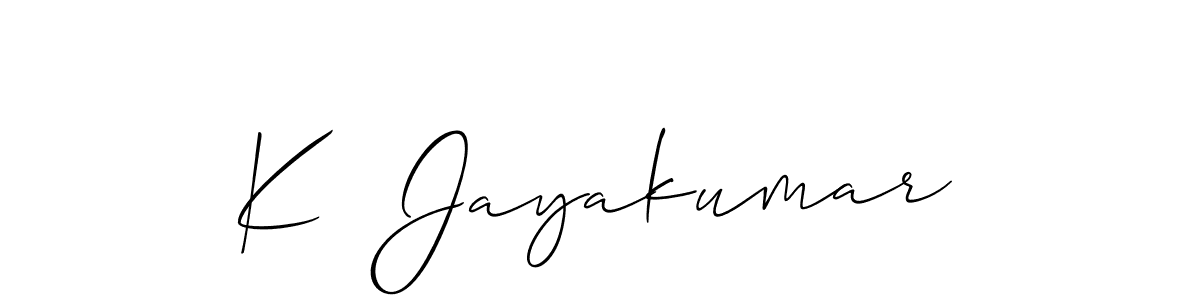 Make a beautiful signature design for name K  Jayakumar. With this signature (Allison_Script) style, you can create a handwritten signature for free. K  Jayakumar signature style 2 images and pictures png