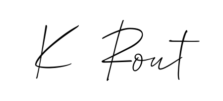 A modern signature idea for name K  Rout using Allison_Script font. Clean strokes and elegant curves make it stand out instantly. K  Rout signature style 2 images and pictures png