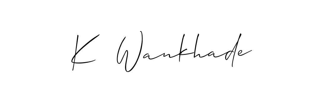 Make a short K  Wankhade signature style. Manage your documents anywhere anytime using Allison_Script. Create and add eSignatures, submit forms, share and send files easily. K  Wankhade signature style 2 images and pictures png