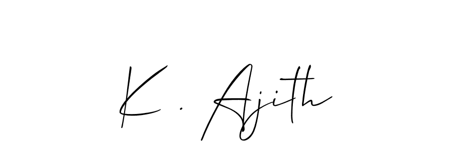 Make a beautiful signature design for name K . Ajith. With this signature (Allison_Script) style, you can create a handwritten signature for free. K . Ajith signature style 2 images and pictures png