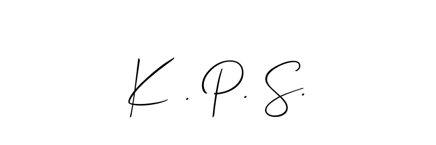 This is the best signature style for the K . P. S. name. Also you like these signature font (Allison_Script). Mix name signature. K . P. S. signature style 2 images and pictures png