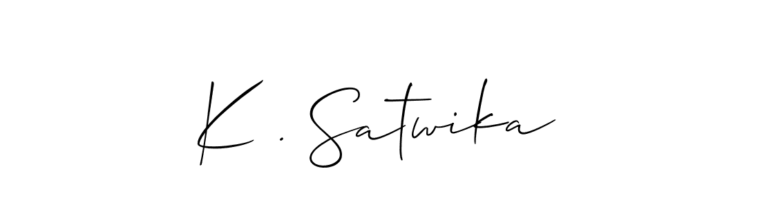 Make a beautiful signature design for name K . Satwika. With this signature (Allison_Script) style, you can create a handwritten signature for free. K . Satwika signature style 2 images and pictures png