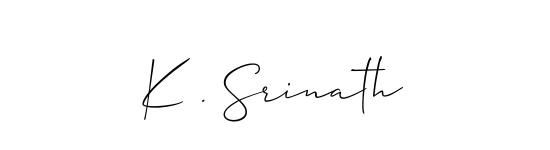 Create a beautiful signature design for name K . Srinath. With this signature (Allison_Script) fonts, you can make a handwritten signature for free. K . Srinath signature style 2 images and pictures png