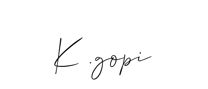 Allison_Script is a professional signature style that is perfect for those who want to add a touch of class to their signature. It is also a great choice for those who want to make their signature more unique. Get K .gopi name to fancy signature for free. K .gopi signature style 2 images and pictures png