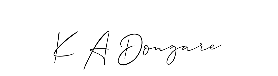 Make a beautiful signature design for name K A Dongare. With this signature (Allison_Script) style, you can create a handwritten signature for free. K A Dongare signature style 2 images and pictures png