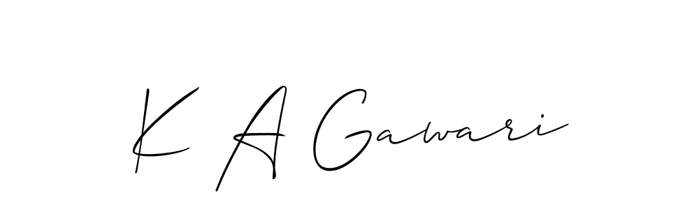 K A Gawari stylish signature style. Best Handwritten Sign (Allison_Script) for my name. Handwritten Signature Collection Ideas for my name K A Gawari. K A Gawari signature style 2 images and pictures png