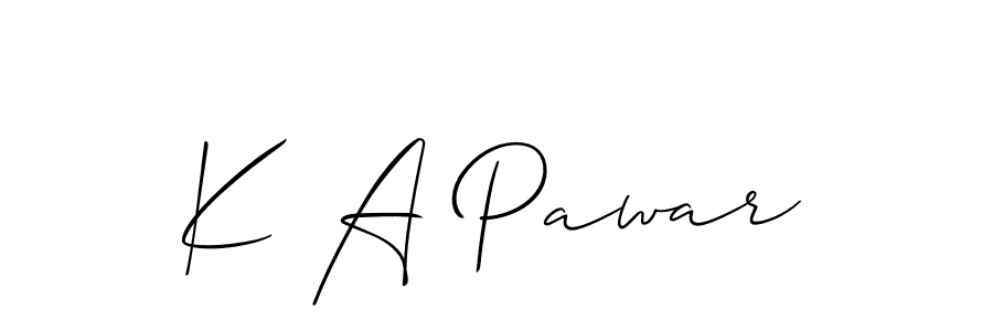 How to make K A Pawar signature? Allison_Script is a professional autograph style. Create handwritten signature for K A Pawar name. K A Pawar signature style 2 images and pictures png