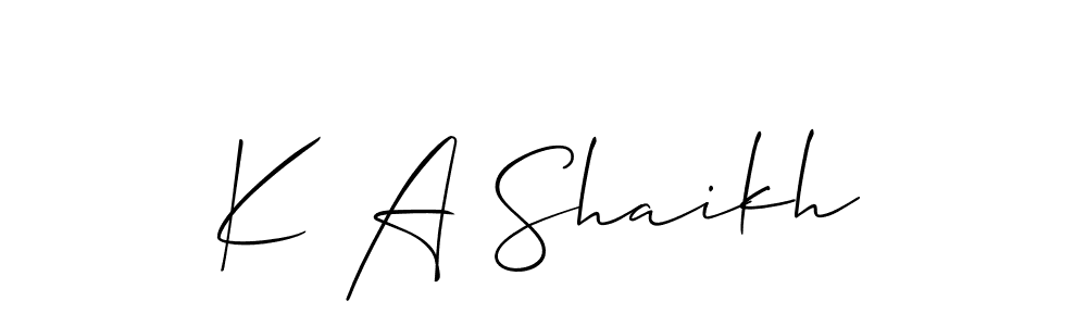 Make a beautiful signature design for name K A Shaikh. Use this online signature maker to create a handwritten signature for free. K A Shaikh signature style 2 images and pictures png
