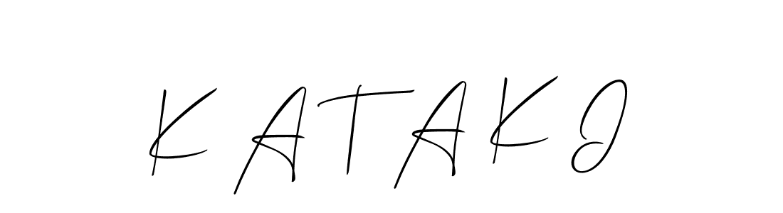 How to Draw K A T A K I signature style? Allison_Script is a latest design signature styles for name K A T A K I. K A T A K I signature style 2 images and pictures png