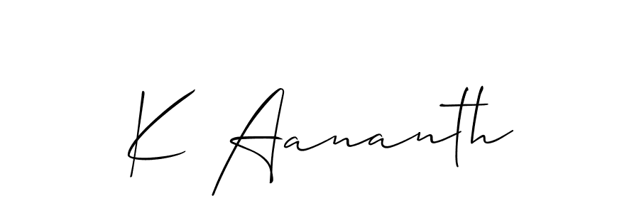 How to make K Aananth signature? Allison_Script is a professional autograph style. Create handwritten signature for K Aananth name. K Aananth signature style 2 images and pictures png