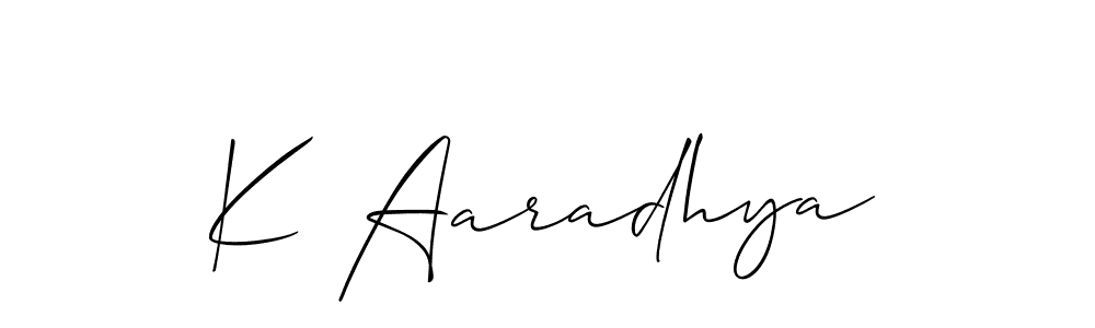 You can use this online signature creator to create a handwritten signature for the name K Aaradhya. This is the best online autograph maker. K Aaradhya signature style 2 images and pictures png