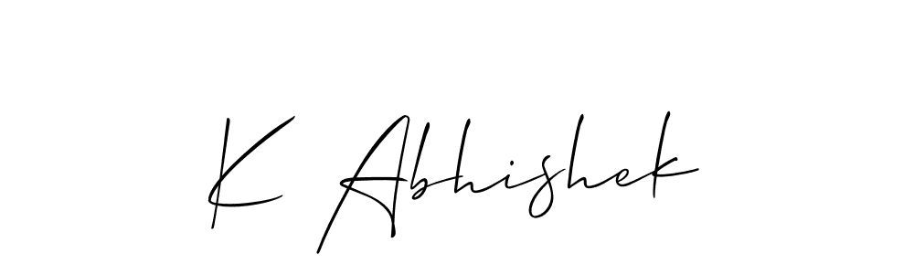 Allison_Script is a professional signature style that is perfect for those who want to add a touch of class to their signature. It is also a great choice for those who want to make their signature more unique. Get K Abhishek name to fancy signature for free. K Abhishek signature style 2 images and pictures png