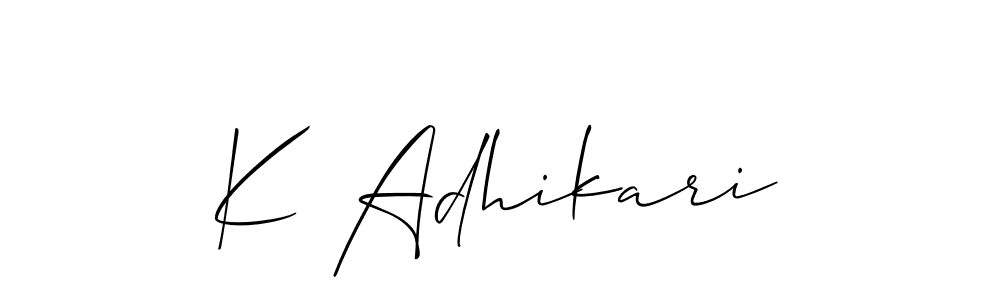 Best and Professional Signature Style for K Adhikari. Allison_Script Best Signature Style Collection. K Adhikari signature style 2 images and pictures png