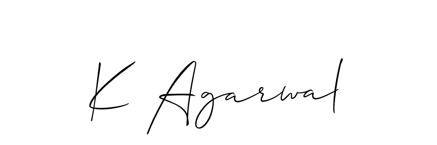 if you are searching for the best signature style for your name K Agarwal. so please give up your signature search. here we have designed multiple signature styles  using Allison_Script. K Agarwal signature style 2 images and pictures png