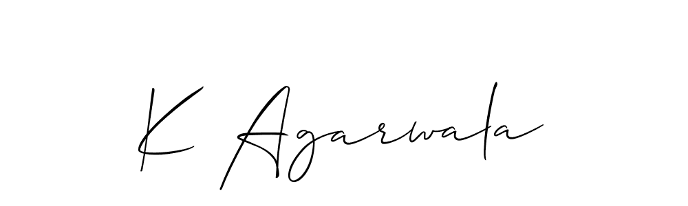 You should practise on your own different ways (Allison_Script) to write your name (K Agarwala) in signature. don't let someone else do it for you. K Agarwala signature style 2 images and pictures png