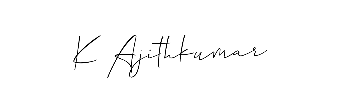 Use a signature maker to create a handwritten signature online. With this signature software, you can design (Allison_Script) your own signature for name K Ajithkumar. K Ajithkumar signature style 2 images and pictures png