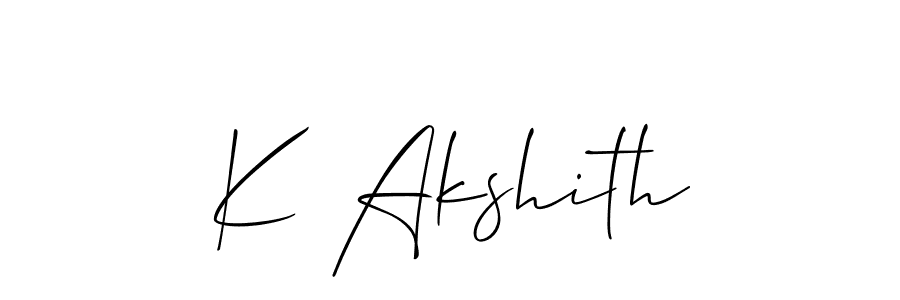 Design your own signature with our free online signature maker. With this signature software, you can create a handwritten (Allison_Script) signature for name K Akshith. K Akshith signature style 2 images and pictures png