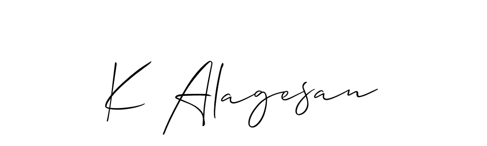 Best and Professional Signature Style for K Alagesan. Allison_Script Best Signature Style Collection. K Alagesan signature style 2 images and pictures png