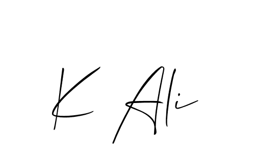 Use a signature maker to create a handwritten signature online. With this signature software, you can design (Allison_Script) your own signature for name K Ali. K Ali signature style 2 images and pictures png